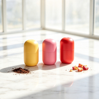 Bouteille de complément alimentaire en plastique HDPE de qualité alimentaire en forme de capsule de café, conteneur de pilules de couleur personnalisée pour l'emballage de vitamines et produits de santé