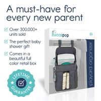 Organisateur de rangement pour couches bébé pliable, suspendu, multifonctionnel, écologique, en polyester gris, décontracté et simple