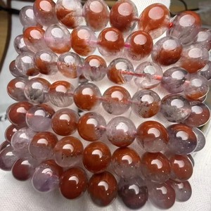 สร้อยข้อมือคริสตัลควอตซ์ Meihan Natural 7A <span class=keywords><strong>Bramble</strong></span> Rose Auralite 23 พร้อมลูกปัดทรงกลมเรียบสำหรับทำเครื่องประดับ ออกแบบ และเป็นของขวัญ - Product Image 4