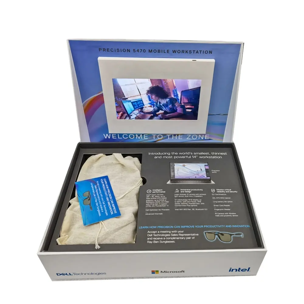 Dell Microsoft Intel Vip Gift nuove idee di prodotto 2024 Video Marketing Box Gift Video Box con schermo Lcd