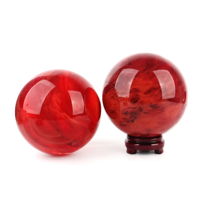 Support de sphère en cristal mini sphères porte-boule en gros pierre chat druzy grand quartz clair naturel 40mm porte-clés support en bois