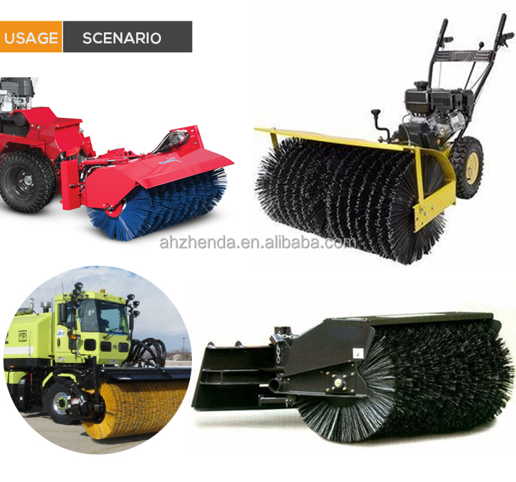 Zhenda Hot-salling PP Material CAT Sweeper Flat Wafer Brush For Snow Cleaning
