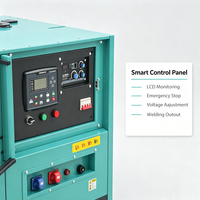Générateur de soudage diesel 15 kW à 30 kW, soudeuse 350 A DC Arc, groupe électrogène triphasé avec ATS pour chantier de construction CE