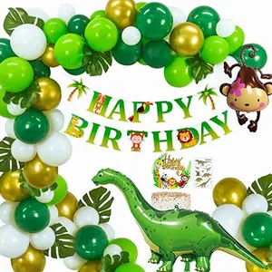 Décoration de fête d'anniversaire, ballons en aluminium de dinosaure 3D, ballons en Latex, t-rex, ensemble de ballons à thème de dinosaure