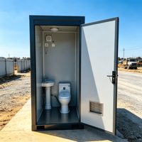 Unité Sanitaire Préfabriquée en Acier avec Panneaux Sandwich, Toilettes et Lavabo Intégrés, Installation Facile pour Ferme, Verger et Zones Rurales