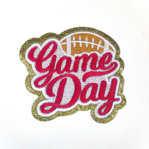 Logotipo personalizado Game Day Rugby Sports Glitter bordado Iron on Cheers parches para gorra de camionero - Product Image 6
