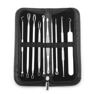 Stainless steel acne needle set (10 pieces) for removing blackheads and whiteheads, salon-grade acne extraction tools. - Product Image 4