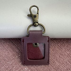 <b>Portable</b> Pu Leather Keychain Necklace Photo Case Locket Pendant Baby <b>Shower</b> Birthday Personalized Gift - Product Image 6