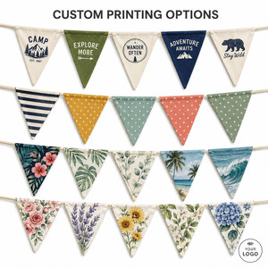 Banderines de Tela con Logotipo Personalizado, Triangulares y Coloridos, para Decoración de Fiestas, Eventos, Bodas y Hogar - Product Image 2