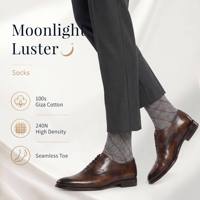 Chaussettes habillées personnalisées pour hommes – Coton mercerisé de luxe, rayures bleues jacquard, antibactériennes, pour affaires, vente en gros, personnalisables