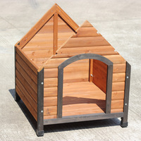 Cage pour animaux de compagnie de luxe moderne, en bois massif, pour l'extérieur, résistante à la pluie et au soleil, anti-corrosion, avec fermeture à bouton, pour chiens de petite à moyenne taille