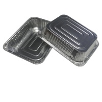 Venta de Tiktok, contenedor de mesa de vapor profundo desechable de medio tamaño, bandejas para asar, 9x13 sartenes de papel de aluminio con tapa