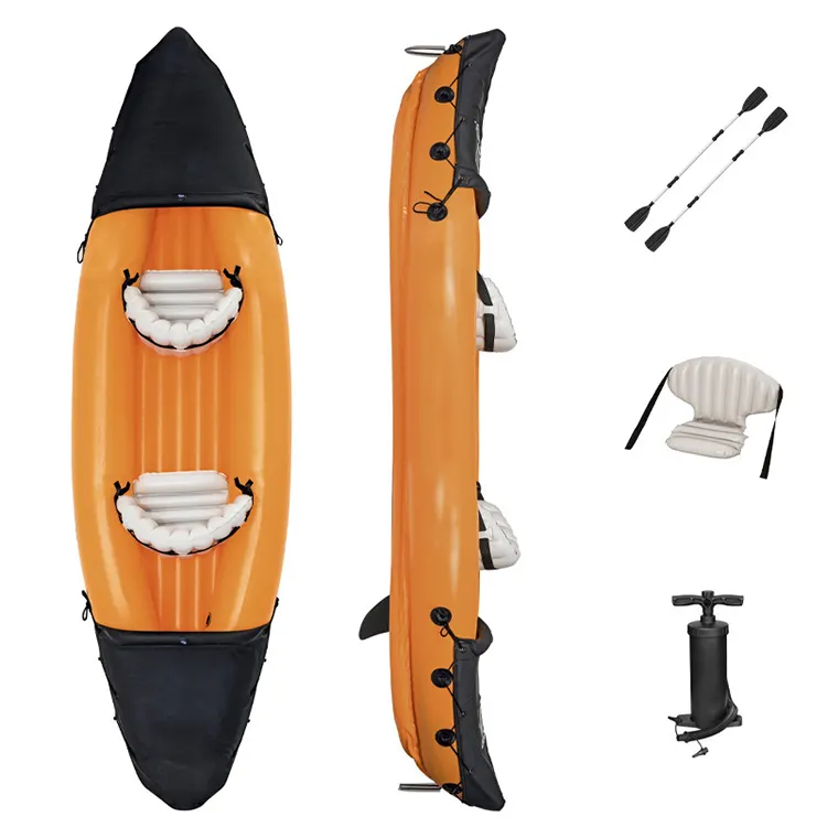 High Quality 2-4 person PVC Outdoor Portable Fishing Inflatable Kayak Boat For Sale
