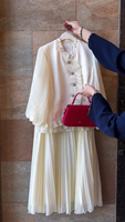 Top jupe Eid musulman Abaya jupe plissée ensembles Ramadan Jalabiya dubaï arabe maroc Musulman Ensembles solide femmes 2 pièces ensemble
