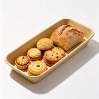 Nouveau plateau en papier kraft laminé PE jetable, long et rectangulaire, pour sushis, snacks et emballages à emporter