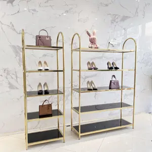 Moda ayakkabı çanta mağazası uygun tasarım 5 kat ayakkabı teşhir standı çanta mağaza armatürleri ekran zemin ayakta ayakkabı rafı