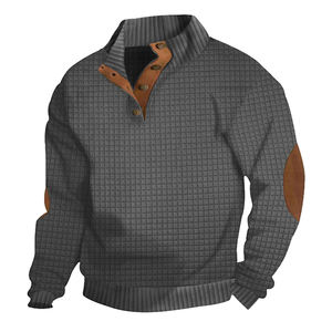 Camisa de Manga Larga para Hombre, Primavera 2025, Color Sólido, Cuello Medio Abierto, Estilo Retro Casual, Cómoda y a la Moda - Product Image 6