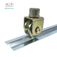 Roue pivotante à gorge en V Rong Rolling de 2 pouces, corps en acier 45, support en acier A3, rotative à 360°, 3 roulements 6000RS