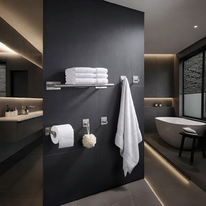 Ensemble <span class=keywords><strong>de</strong></span> barres porte-serviettes en acier inoxydable SUS304 <span class=keywords><strong>de</strong></span> style moderne, installation facile, <span class=keywords><strong>pour</strong></span> hôtel, 40 cm, sans perçage, <span class=keywords><strong>pour</strong></span> <span class=keywords><strong>salle</strong></span> <span class=keywords><strong>de</strong></span> <span class=keywords><strong>bain</strong></span> - Product Image 1