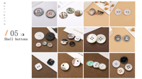 Boutons décoratifs personnalisés à 2 trous en coquille de tortue écologique et bon marché pour t-shirt