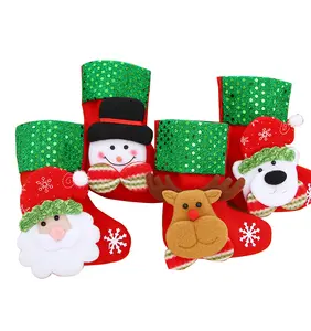 クリスマスソックスサンタクローススノーマンエルクキャンディーギフトバッグソックスクリスマスクリスマスバッグハンギングデコレーション