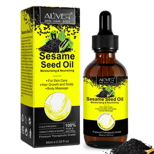 ALIVER hidratante nutritivo masaje corporal aceite para el crecimiento del cabello semilla de sésamo, aceite esencial de semilla de sésamo orgánico negro cuidado de la piel cara