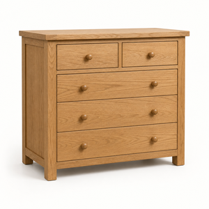 Wooden <b>Drawer</b> Cabinet for <b>Small</b> Spaces and Home Office Storage Bed Room Oak 2 Over 3 Chest - Export Wooden Furniture - Product Image 1