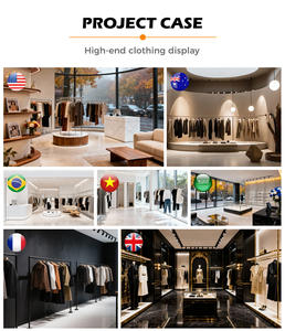 Nuovo Espositore Minimalista Dy Designing con Illuminazione LED Arancione e Bianca, Stand per Abbigliamento Femminile - Product Image 2