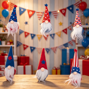 Adornos Colgantes de Gnomos Patrióticos para el 4 de Julio, 6 Piezas, Gnomos sin Rostro con Bandera de EE. UU. para Decoraciones de Fiesta del Día de la Independencia - Product Image 3