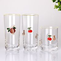 Verre à eau en cristal de Noël en forme de fleur de dessin animé en or stéréo 3D personnalisé