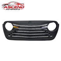 Grille avant de style maille horizontale pour Jeep Wrangler JL JLU 2018-2023 et pour Gladiator JT 2020-2023 Grille noire mate