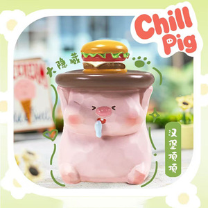 Yu Mo ChillPig Blind Box, Figura de Cerdo de Resina, Paquete de 8, Adorno de Escritorio de Animales de Dibujos Animados, Regalo para Estudiantes, Manualidades Creativas - Product Image 3