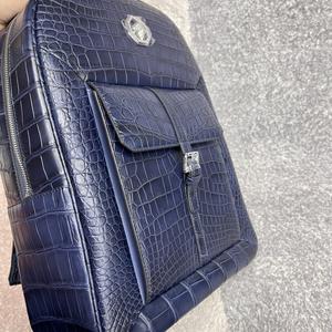 กระเป๋าเป้สะพายหลังหนังจระเข้แท้สำหรับผู้ชาย กระเป๋าเดินทางธุรกิจ กระเป๋าใส่แล็ปท็อป กระเป๋าเป้แฟชั่นหรูหราสำหรับผู้ชาย - Product Image 2