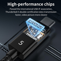 Thunderbolt 5 120Gbps transfert de données haute vitesse câble USB C PD charge rapide 240 Watts veste en nylon compatible avec les ordinateurs