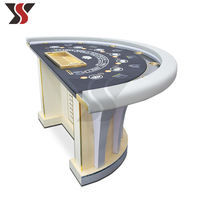 Table de Blackjack 21 points de luxe moderne YS Professional, surface de poker de qualité casino, feutre premium, divertissement de jeu d'argent, 7 joueurs