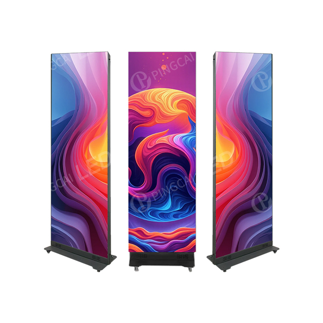 Indoor Foldable Movable Poster LED Display 640x1920mm Die-cast Aluminum P2.5 2.5mm Frame Standing Digital Poster LED Screen