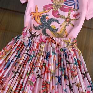 เสื้อผ้าเด็กระดับไฮเอนด์ 21 ชุดเดรสฤดูร้อนสำหรับเด็กผู้หญิง กระโปรงสไตล์ตะวันตก ชุดฤดูร้อนสำหรับเด็ก ชุดสำหรับเด็กมัธยมต้น ชุดสำหรับเด็กผู้หญิง - Product Image 5