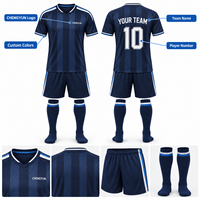 Maillot de football personnalisé professionnel à rayures contrastées, uniforme d'équipe de football entièrement sublimé, club OEM