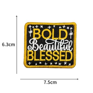 Vendita all'ingrosso frase incoraggiante patch ricamate per tessuto con ferro su supporto per i vestiti - Product Image 5