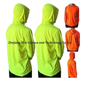 Bông và polyester <span class=keywords><strong>Hi</strong></span> <span class=keywords><strong>VIS</strong></span> bảo hộ lao động dài tay áo màu hồng an toàn Áo sơ mi với hoodie cho nam giới phụ nữ - Product Image 3