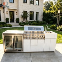 Cuisine extérieure résistante aux intempéries, armoire de jardin durable et élégante, système de cuisine extérieure personnalisé complet avec kits de grillades complets