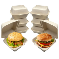 Boîtes à emporter en papier pour frites, hamburgers et fast-food, personnalisées, de haute qualité, en bagasse de canne à sucre, recyclées et imprimées