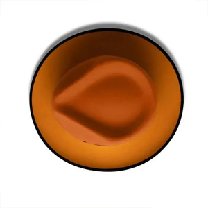 Chapeau Fedora en laine orange avec bande noire, taille adulte unisexe 56-58 cm, style décontracté quatre saisons, style formel - Product Image 3