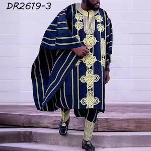 2025 Katoen Nieuwe Afrikaanse Heren Lange Mouw Afrikaanse Doek Set <span class=keywords><strong>3</strong></span> Stuks - Product Image 5