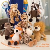 Jouets en peluche pour le coucher, animaux de la jungle, renard, éléphant, peluche en coton PP, 25-35 cm