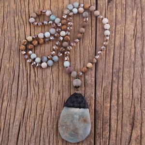 Nieuwe ontwerp lange geknoopte sieraden Amazoniet India Agaat steen ketting Agaat soldaat hanger steen hanger ketting - Product Image 6