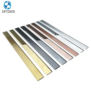 SUS 304 316 Mawar Emas Garis Rambut Stainless Steel Berbentuk T Strip Profil