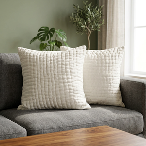 Housse de coussin rectangulaire simple matelassée à rayures en coton pour canapé, lit et décoration intérieure - Product Image 3