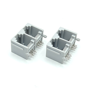 1*2 cổng ổ cắm kép 90 độ 6P6C 100/1000bt Tab W/O LED grey Ethernet nối <span class=keywords><strong>RJ11</strong></span> nữ ổ cắm cho PCB kết nối dây - Product Image 4