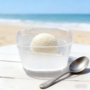 Elegant Transparent PS Wave Snack Bowl 130ml Creative Plastic Serving Dish for Sauce and Dessert Tasting - Product Image 4